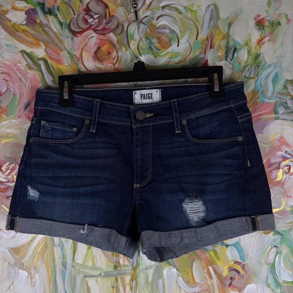PAIGE Denim Shorts Size 27 – Cuffed Hem – Excellent Condition - Picture 2 of 9
